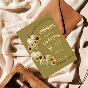 Invitation Un peu citrouille Green Baby shower de tournes