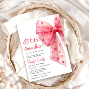Invitation Un peu d'amour est sur le Baby shower Way Bow