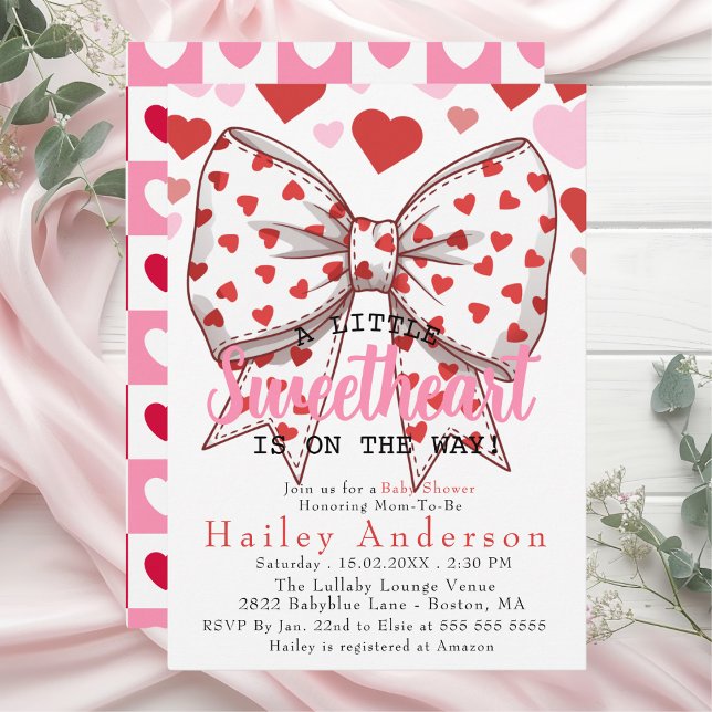 Invitation Un peu d'amour est sur le chemin baby shower (A Little Sweetheart Is on the Way baby shower Invitation)