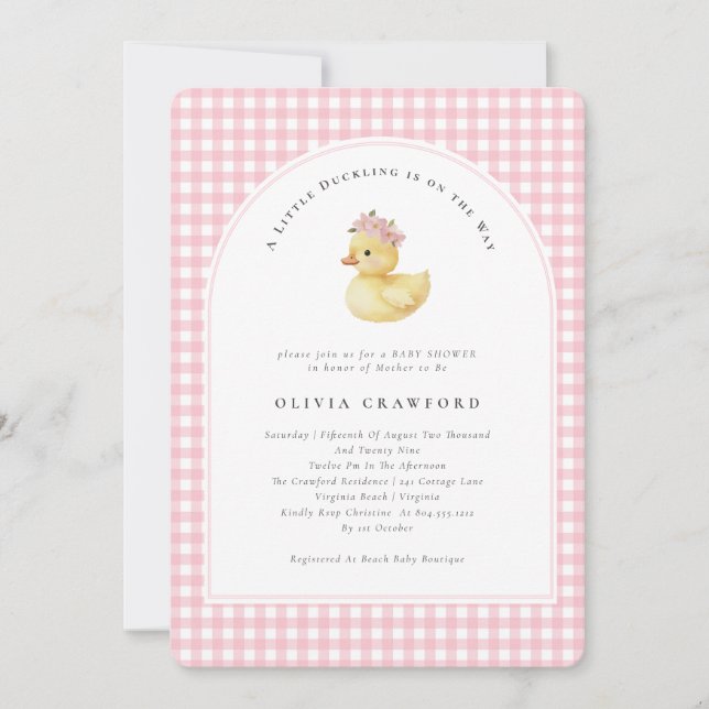 Invitation Un peu de canard est sur le chemin Baby shower de  (Devant)