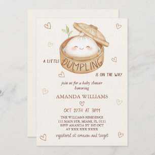 Invitation Un peu de Dumpling est sur le chemin Baby shower