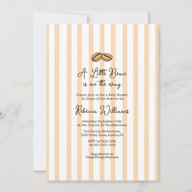 Invitation Un peu de haricot se trouve sur le chemin Baby sho (Devant)