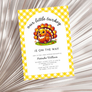 Invitation Un peu de Turquie Thankgiving Jaune Plaid