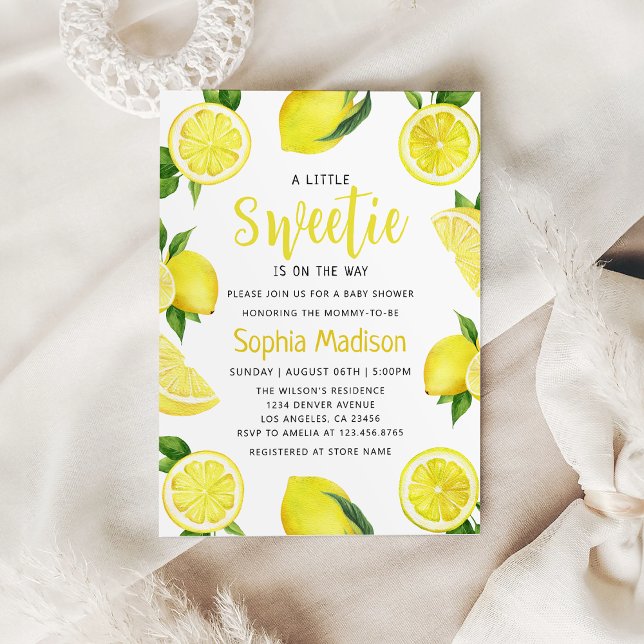 Invitation Un peu doux | Baby shower aux fruits de citron (Créateur téléchargé)