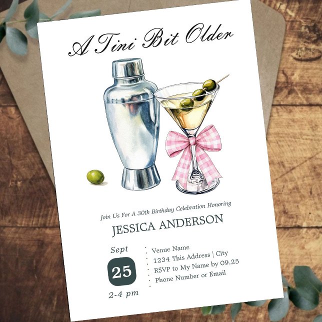 Invitation Un peu plus âgé 30e anniversaire Olive (Créateur téléchargé)