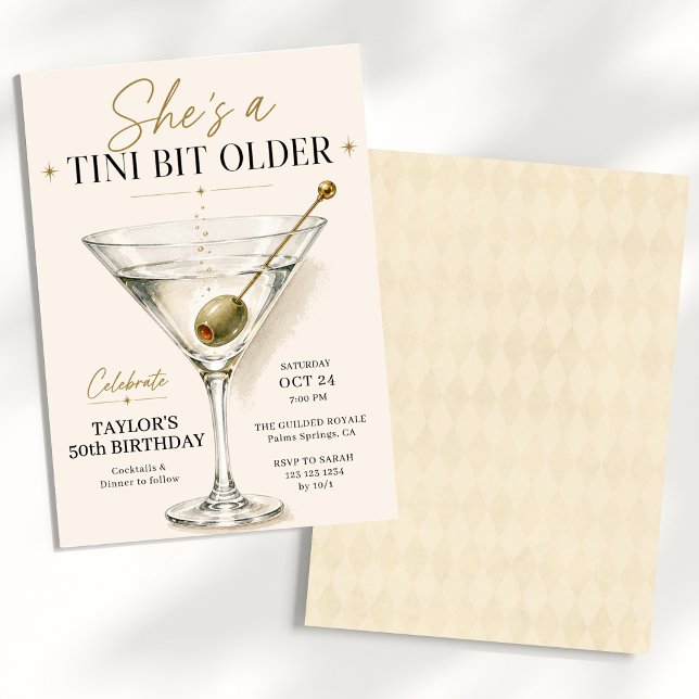 Invitation Un peu plus âgé Martini Anniversaire Adulte (Créateur téléchargé)