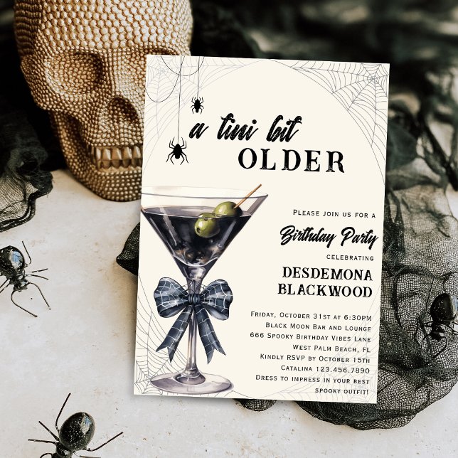 Invitation Un peu plus âgée araignée noeud papillon Halloween (Créateur téléchargé)