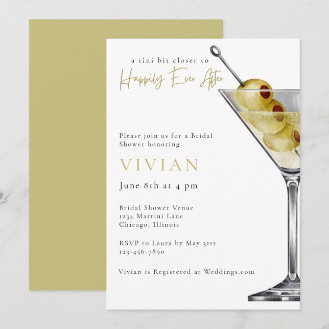 Invitation Un peu plus près - Cocktail Martini pour l'enterre (Devant / Derrière)