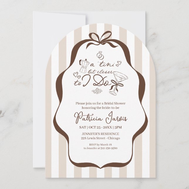 Invitation Un peu plus près de je fais le code QR de l'espres (Devant)