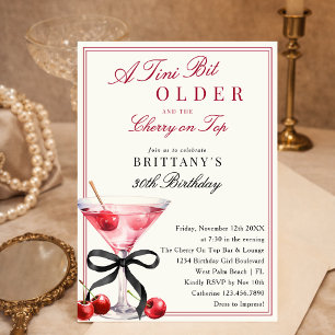 Invitation Un peu plus vieux Cerise sur le dessus Martini d'a