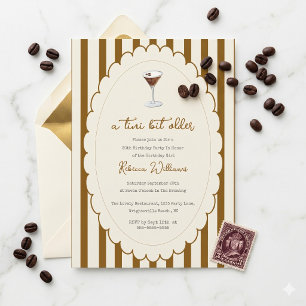 Invitation Un peu plus vieux Espresso Martini Stripe Annivers