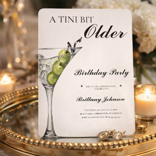 Invitation Un peu plus vieux Martini Anniversaire