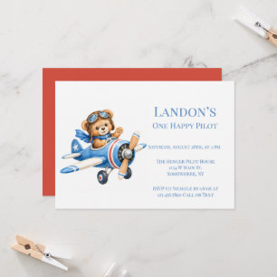 Invitation Un Pilote Heureux 1ère Fête d'anniversaire d'un ga