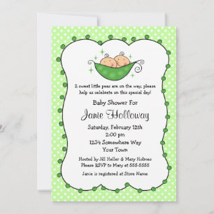 Invitation Un Poisson Dans Mon Baby shower De Jumeaux Pod