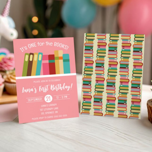 Invitation Un pour les Livres ! Fête du premier anniversaire  (Créateur téléchargé)