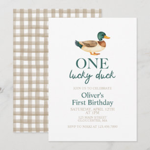 Invitation Un premier anniversaire de One Lucky Duck