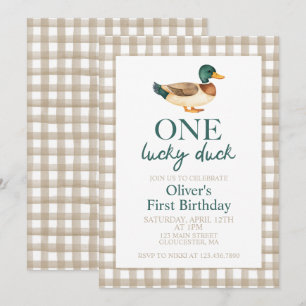 Invitation Un premier anniversaire de One Lucky Duck