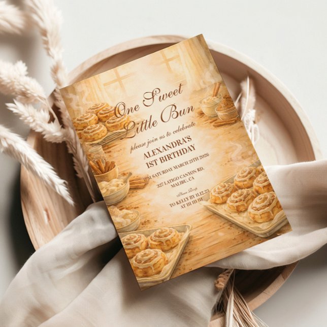 Invitation Un Premier Anniversaire Doux Comme un Petit Pain (Créateur téléchargé)