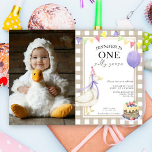 Invitation Un premier anniversaire genre neutre d'une oie idi