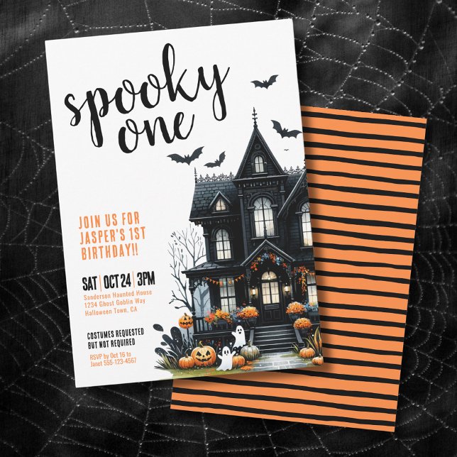Invitation Un premier anniversaire Halloween effrayant (Spooky One Halloween 1st Birthday Party Invitation)