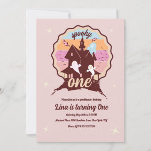 Invitation Un Premier Anniversaire Halloween Fantôme Spooky O