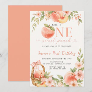 Invitation Un Premier Anniversaire One Sweet Peach