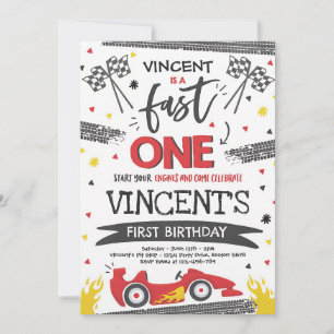 Invitation Un Premier Anniversaire Rapide Une Voiture De Cour