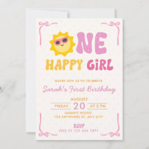 Un Premier Anniversaire Retro Fille Heureuse Solei