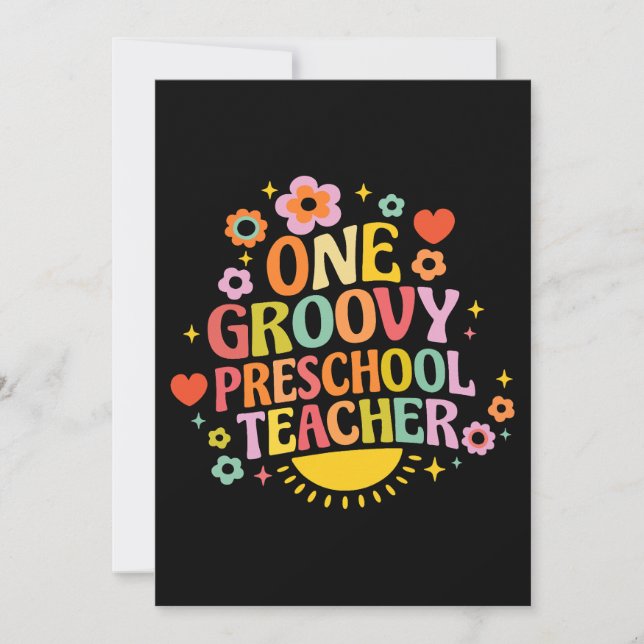 Invitation Un professeur d'école maternelle super cool (Devant)