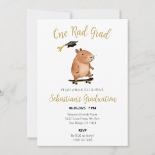 Invitation Un Rad Grad Capybara Watercolor Party
