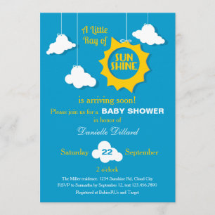 Invitation Un rayon d'invitation de baby shower de soleil