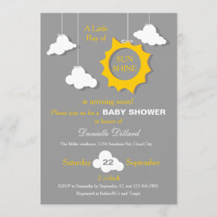 Invitation Un rayon d'invitation de baby shower de soleil