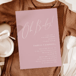 Invitation Un Rose Dusty ! Baby shower