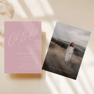 Invitation Un Rose Dusty ! Baby shower photo