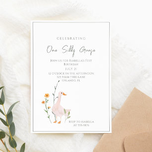 Invitation Un Silly Goose Fest Anniversaire Minimalisme С las