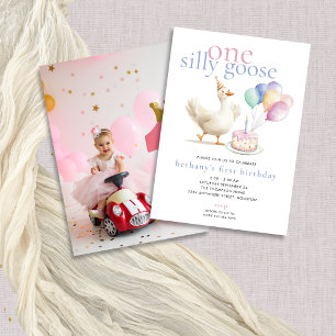 Invitation Un Silly Goose Photo Ballons 1er Anniversaire