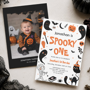 Invitation Un Spooky One Halloween 1er Anniversaire Garçon 