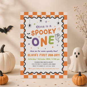 Invitation Un Spooky One Halloween Fantôme 1er Anniversaire