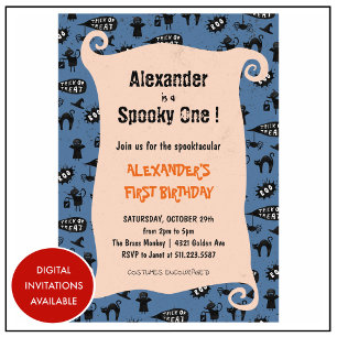 Invitation Un Spooky Spooktacular Halloween 1er anniversaire