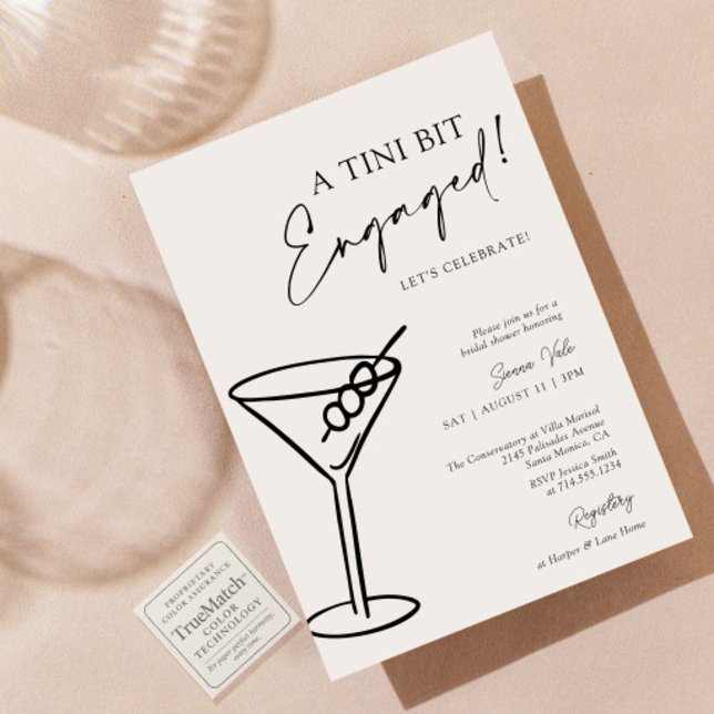 Invitation Un Tini Bit Engagé Une Fête des mariées Martini Mo (Créateur téléchargé)