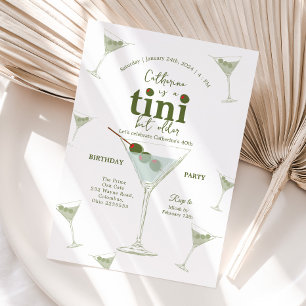 Invitation Un Tini Bit Martini plus âgé 40e anniversaire