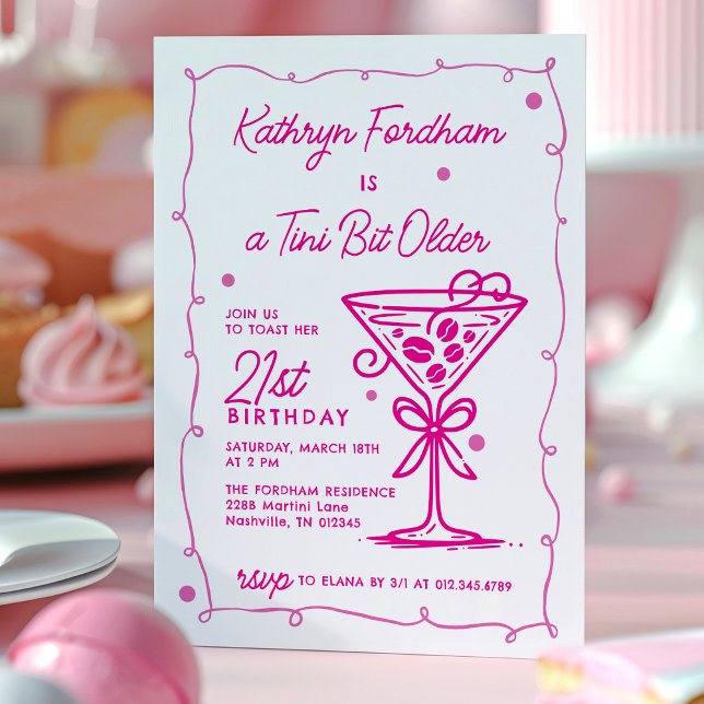 Invitation Un Tini Bit plus vieux Espresso Martini 21e annive (Créateur téléchargé)