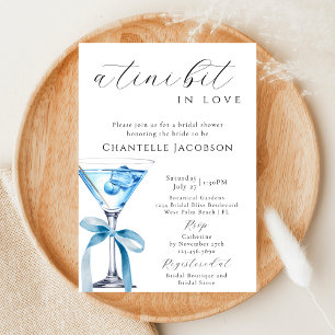 Invitation Un Tini En Amour Fête des mariées Martini Bleu