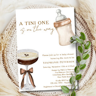 Invitation Un Tini en route, Baby Shower Espresso Martini