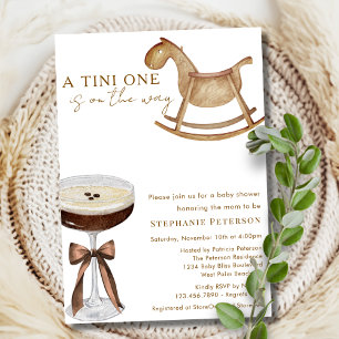 Invitation Un Tini en route, Baby Shower Espresso Martini