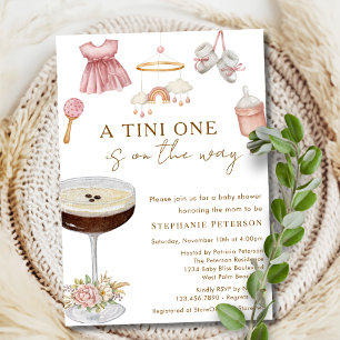 Invitation Un Tini en route, Baby Shower Espresso Martini