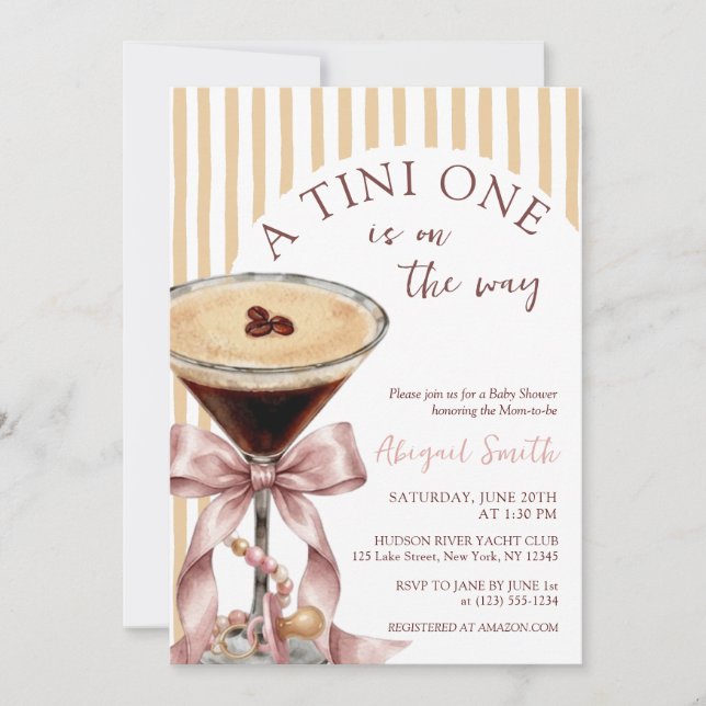 Invitation Un TINI ONE est en route Fêtes de bébé (Devant)