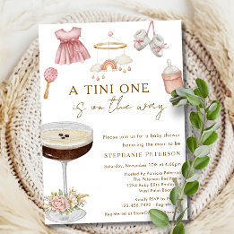 Invitation Un Tini Sur Le Chemin Baby shower Espresso Martini