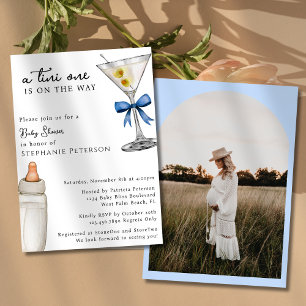 Invitation Un Tini Sur Le Chemin Baby shower Photo Martini