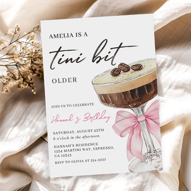 Invitation Un Tini Un Peu Plus Ancien Chic Espresso Martini A (Créateur téléchargé)